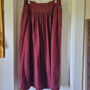 Free People Burgundy Country Skirt
